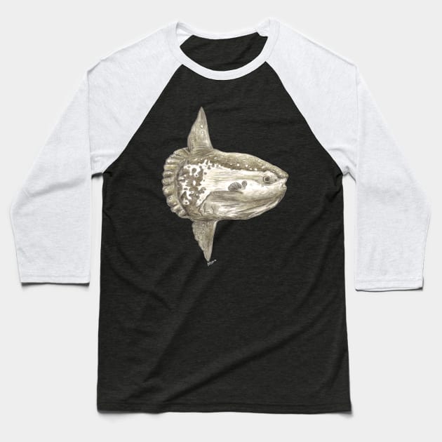 Ocean  sunfish Mola mola for ocean lovers, fishermen and diver Baseball T-Shirt by chloeyzoard